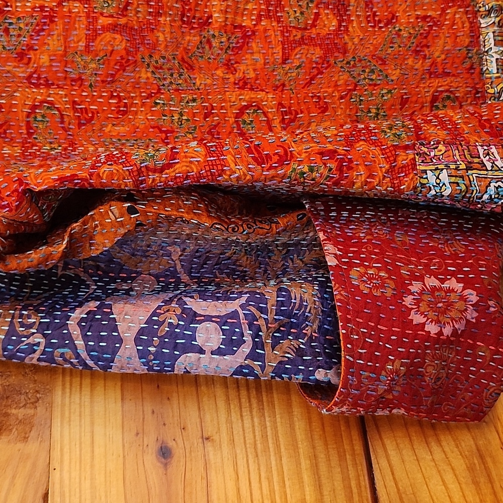 Kantha Patterned Boho Artisan Made Lightweight Sp… - image 12